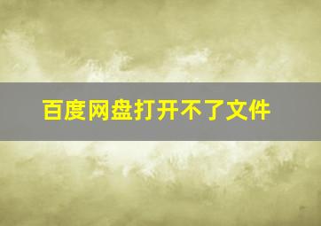 百度网盘打开不了文件