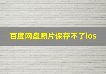 百度网盘照片保存不了ios