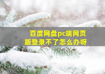 百度网盘pc端网页版登录不了怎么办呀