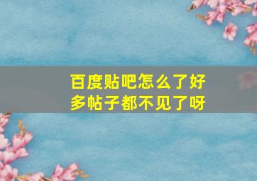 百度贴吧怎么了好多帖子都不见了呀