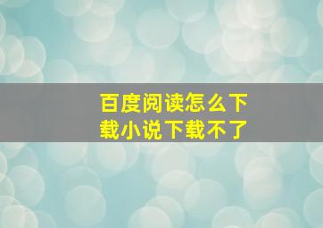 百度阅读怎么下载小说下载不了