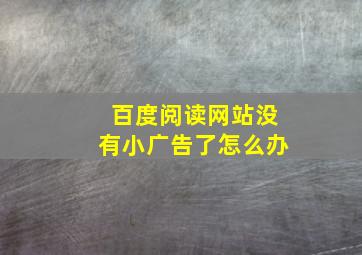 百度阅读网站没有小广告了怎么办