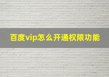 百度vip怎么开通权限功能