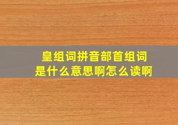 皇组词拼音部首组词是什么意思啊怎么读啊