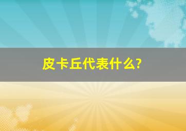 皮卡丘代表什么?