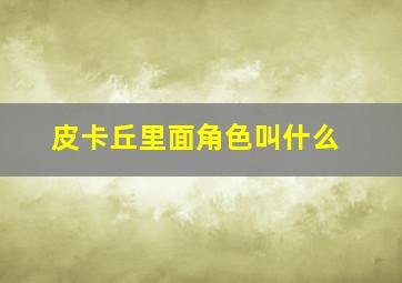 皮卡丘里面角色叫什么