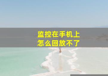 监控在手机上怎么回放不了