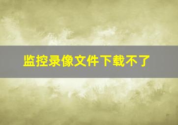 监控录像文件下载不了