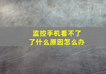 监控手机看不了了什么原因怎么办