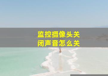 监控摄像头关闭声音怎么关