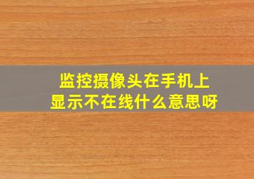 监控摄像头在手机上显示不在线什么意思呀