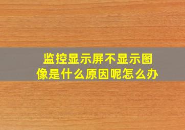 监控显示屏不显示图像是什么原因呢怎么办