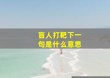 盲人打靶下一句是什么意思