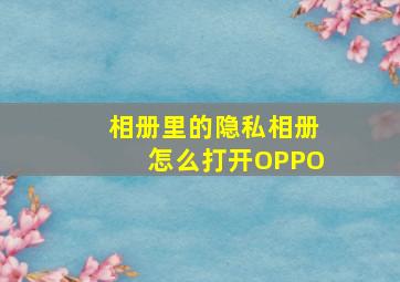 相册里的隐私相册怎么打开OPPO