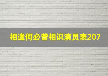 相逢何必曾相识演员表207