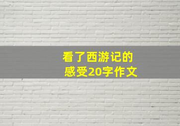 看了西游记的感受20字作文