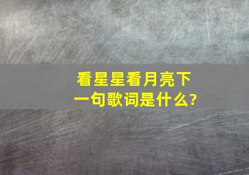 看星星看月亮下一句歌词是什么?