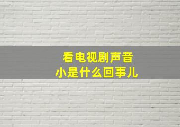 看电视剧声音小是什么回事儿