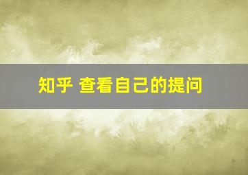 知乎 查看自己的提问