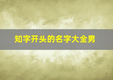 知字开头的名字大全男