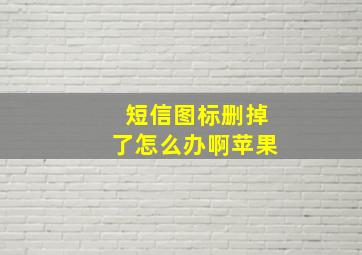 短信图标删掉了怎么办啊苹果