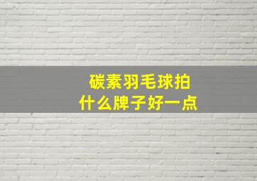 碳素羽毛球拍什么牌子好一点