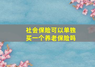 社会保险可以单独买一个养老保险吗