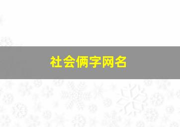 社会俩字网名