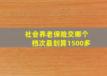 社会养老保险交哪个档次最划算1500多