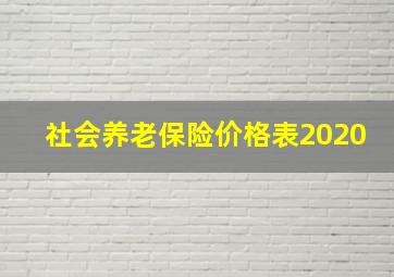 社会养老保险价格表2020