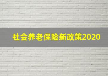 社会养老保险新政策2020