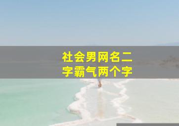 社会男网名二字霸气两个字