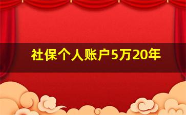 社保个人账户5万20年