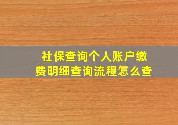 社保查询个人账户缴费明细查询流程怎么查