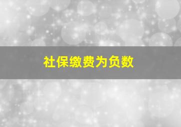 社保缴费为负数