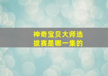 神奇宝贝大师选拔赛是哪一集的