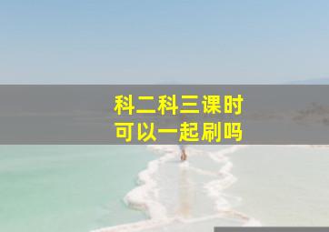 科二科三课时可以一起刷吗