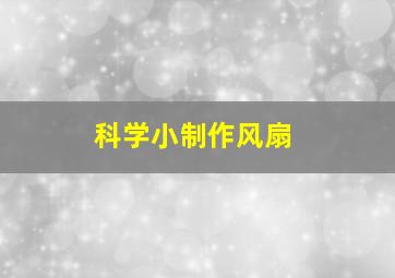 科学小制作风扇