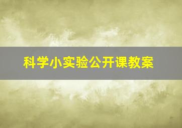 科学小实验公开课教案