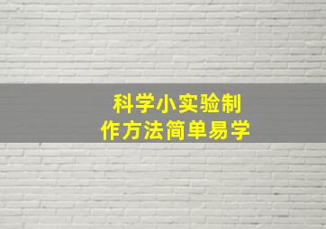 科学小实验制作方法简单易学