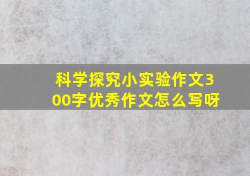 科学探究小实验作文300字优秀作文怎么写呀