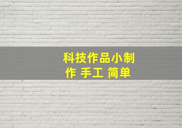 科技作品小制作 手工 简单