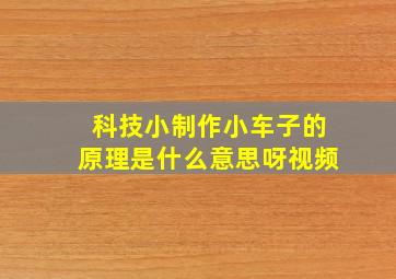 科技小制作小车子的原理是什么意思呀视频