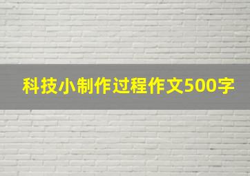 科技小制作过程作文500字