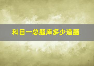 科目一总题库多少道题