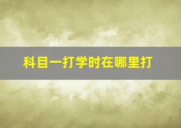 科目一打学时在哪里打