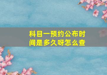 科目一预约公布时间是多久呀怎么查