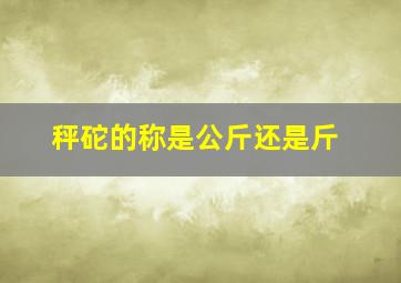 秤砣的称是公斤还是斤