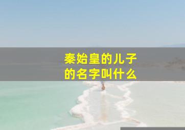 秦始皇的儿子的名字叫什么