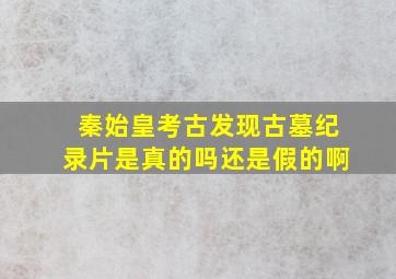 秦始皇考古发现古墓纪录片是真的吗还是假的啊